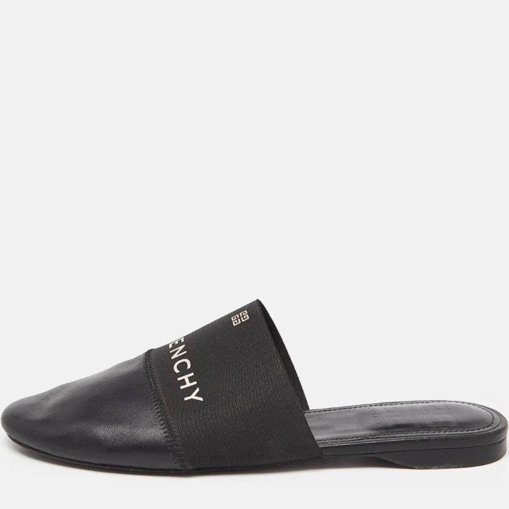 GIVENCHY | Bedford Logo-Band Leather Mules